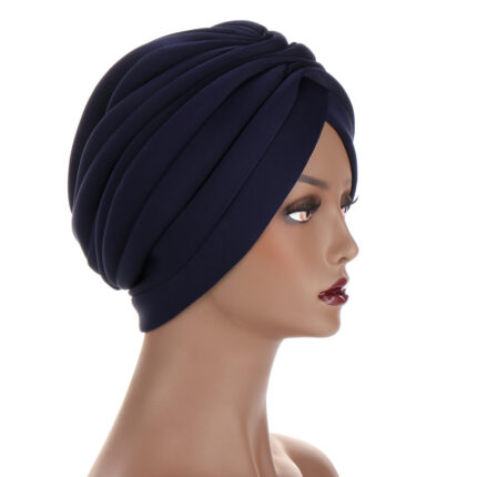 Neue Kopfbedeckungen Hüte für Frauen Solid Twist Ruffle Cotton Caps Chemo Beanies Turban Kopfbedeckungen Hüte für Krebs